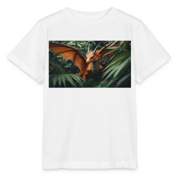Un dragon vert orange réaliste dans l’outback - T-shirt bio MINI CREATOR Stanley/Stella Enfant - blanc - Devant - Maike (125cm)