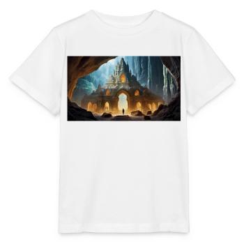 gruselige mythische Orte – unterirdisches Agartha - Stanley/Stella Kinder T-Shirt MINI CREATOR  - Weiß - Vorne - Maike (125cm)