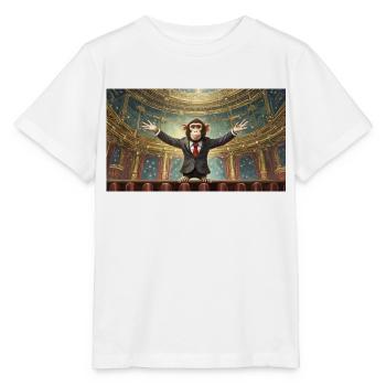 Jeu de mots sur l’expression ambiguë – Affentheater (farce) - T-shirt bio MINI CREATOR Stanley/Stella Enfant - blanc - Devant - Maike (125cm)