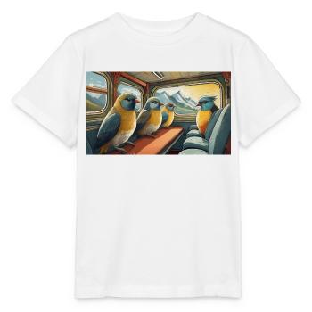 Jeu de mots expression ambiguë Oiseaux migrateurs de Zugvögel - T-shirt bio MINI CREATOR Stanley/Stella Enfant - blanc - Devant - Maike (125cm)