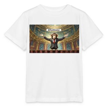 Jeu de mots sur l’expression ambiguë – Affentheater (farce) - T-shirt bio MINI CREATOR Stanley/Stella Enfant - blanc - Devant - Maike (125cm)