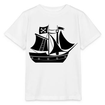 Bateau pirate - T-shirt bio MINI CREATOR Stanley/Stella Enfant - blanc - Devant - Maike (125cm)