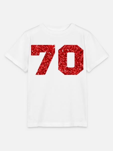 70 Roter Glitzer - 70-jähriges Jubiläum - Stanley/Stella Kinder T-Shirt MINI CREATOR - Weiß
