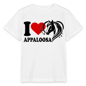 J’adore le cheval Appaloosa - T-shirt bio MINI CREATOR Stanley/Stella Enfant - blanc - Devant - Maike (125cm)