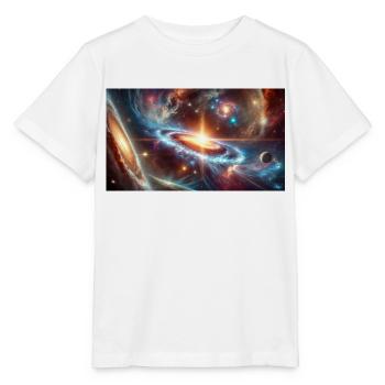 Quasar dans l’Univers - T-shirt bio MINI CREATOR Stanley/Stella Enfant - blanc - Devant - Maike (125cm)