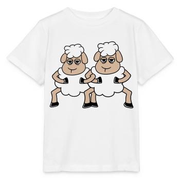 2 Schafe Gucken Müde Gelangweilt Freunde Team Crew - Stanley/Stella Kinder T-Shirt MINI CREATOR  - Weiß - Vorne - Maike (125cm)