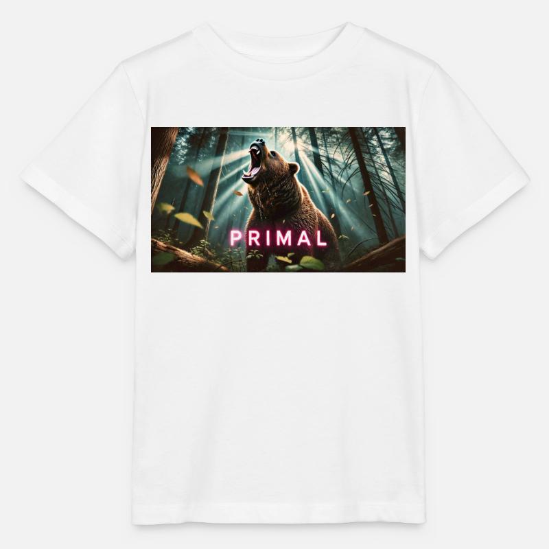 PRIMAL BEAR - Stanley/Stella MINI CREATOR Kids’ T-Shirt - white