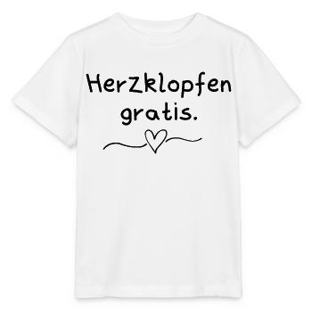 Herzklopfen Lustiger Spruch zum Valentinstag - Stanley/Stella Kinder T-Shirt MINI CREATOR  - Weiß - Vorne - Maike (125cm)