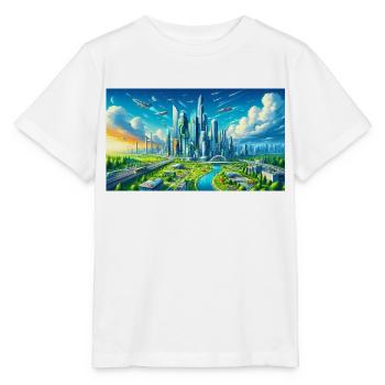 Futuristic city - Stanley/Stella MINI CREATOR Kids’ T-Shirt - white - Front - Maike (125cm)