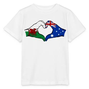 Wales Australien Flagge Hände Herzform - Stanley/Stella Kinder T-Shirt MINI CREATOR  - Weiß - Vorne - Maike (125cm)