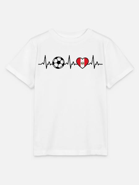 Peru Fußball Herzschlag Peru - Stanley/Stella Kinder T-Shirt MINI CREATOR - Weiß