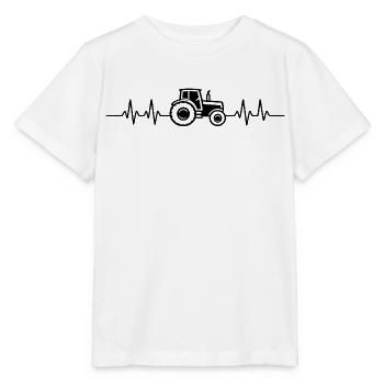 Traktor Herzschlag Bauer Landwirt - Stanley/Stella Kinder T-Shirt MINI CREATOR  - Weiß - Vorne - Maike (125cm)
