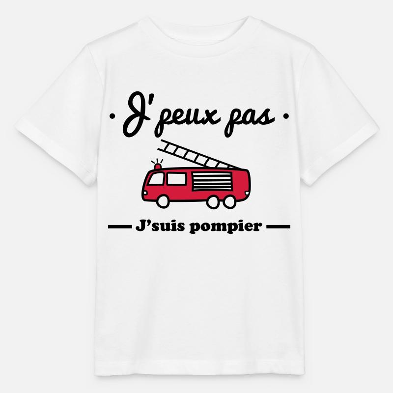 J'peux pas j'suis pompier - T-shirt bio MINI CREATOR Stanley/Stella Enfant - blanc
