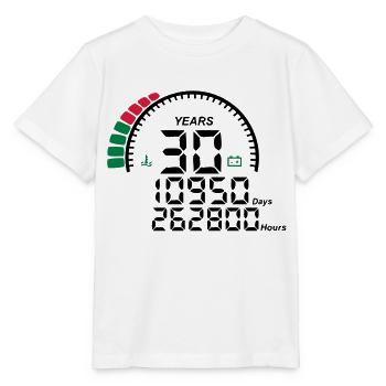 compteur anniversaire years ans 30 - T-shirt bio MINI CREATOR Stanley/Stella Enfant - blanc - Devant - Maike (125cm)