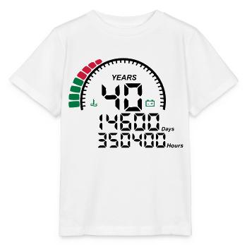 compteur anniversaire years ans 40 - T-shirt bio MINI CREATOR Stanley/Stella Enfant - blanc - Devant - Maike (125cm)