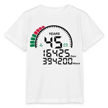 compteur anniversaire years ans 45 - T-shirt bio MINI CREATOR Stanley/Stella Enfant - blanc - Devant - Maike (125cm)