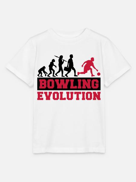 Bowling Evolution - Stanley/Stella Kinder T-Shirt MINI CREATOR  - Weiß