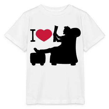 I love heart love newspaper read news wohnzi - Stanley/Stella MINI CREATOR Kids’ T-Shirt - white - Front - Maike (125cm)