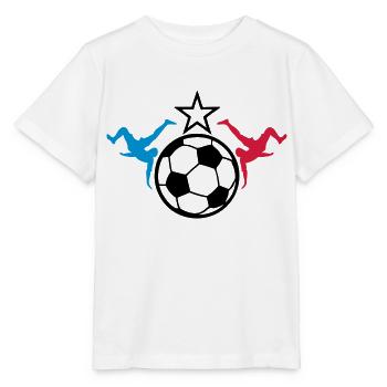 france foot supporter joueur ballon equipe - T-shirt bio MINI CREATOR Stanley/Stella Enfant - blanc - Devant - Maike (125cm)