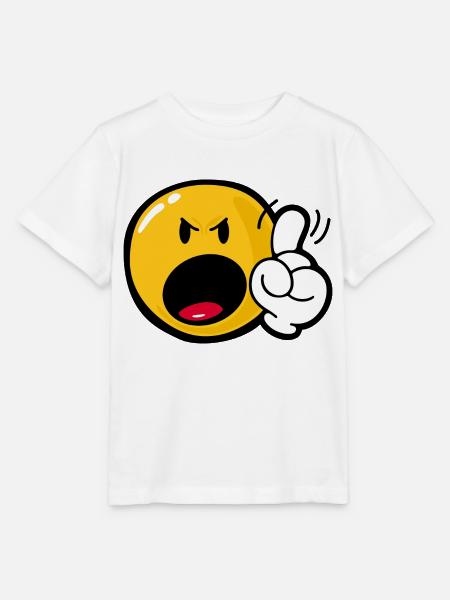 Smiley Anger Cross - Stanley/Stella Kinder T-Shirt MINI CREATOR  - Weiß