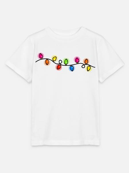Christmas Glow Lights - Stanley/Stella MINI CREATOR Kids’ T-Shirt - white