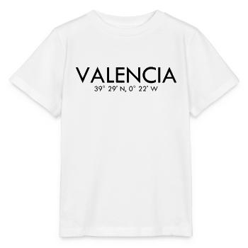 Valence - Espagne - Coordonnées Latitude Longitude - T-shirt bio MINI CREATOR Stanley/Stella Enfant - blanc - Devant - Maike (125cm)