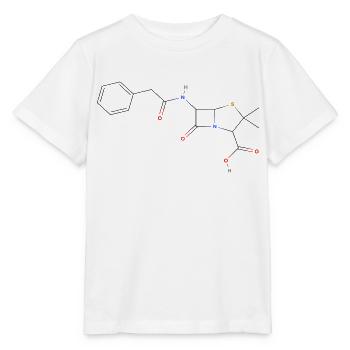 Penicillin Molekül - Farbige Strukturformel - Stanley/Stella Kinder T-Shirt MINI CREATOR  - Weiß - Vorne - Maike (125cm)