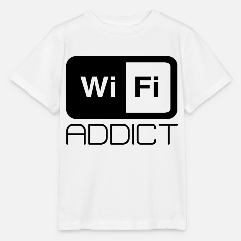 Wifi addict Spruch Internet WLAN Text Schrift - Stanley/Stella Kinder T-Shirt MINI CREATOR  - Weiß