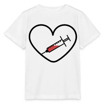 Impfstoff Virus Covid Herz Befürworter Design - Stanley/Stella Kinder T-Shirt MINI CREATOR  - Weiß - Vorne - Maike (125cm)