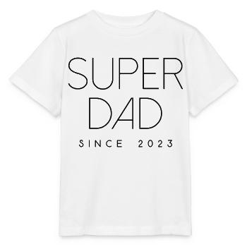 Superdad since 2023 Schrift geburt Vater Spruch - Stanley/Stella Kinder T-Shirt MINI CREATOR  - Weiß - Vorne - Maike (125cm)