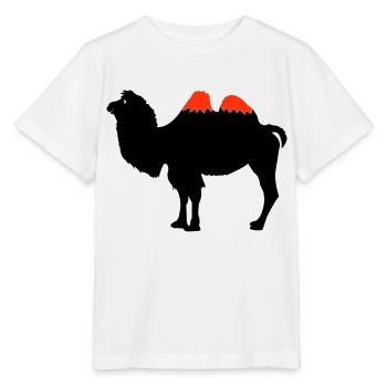 Kamel Silhouette - Stanley/Stella Kinder T-Shirt MINI CREATOR  - Weiß - Vorne - Maike (125cm)