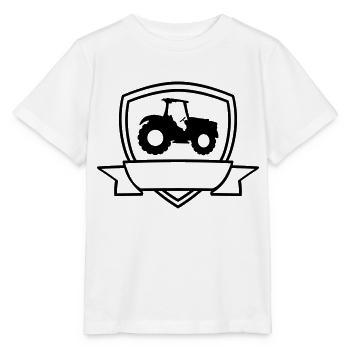 Tracteur Banner Shield - T-shirt bio MINI CREATOR Stanley/Stella Enfant - blanc - Devant - Maike (125cm)