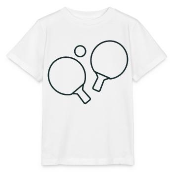 Tischtennisschläger und Tischtennisball - Stanley/Stella Kinder T-Shirt MINI CREATOR  - Weiß - Vorne - Maike (125cm)