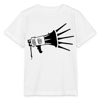 Symbole du mégaphone de propagande du haut-parleur - T-shirt bio MINI CREATOR Stanley/Stella Enfant - blanc - Devant - Maike (125cm)