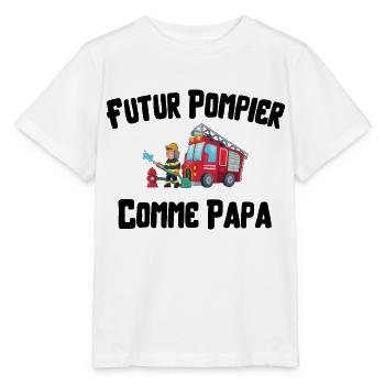 Futur Pompier Comme Papa Cadeau enfant - T-shirt bio MINI CREATOR Stanley/Stella Enfant - blanc - Devant - Maike (125cm)