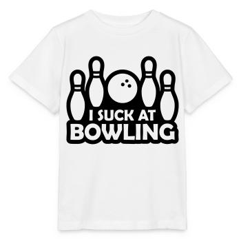 I suck at bowling - Stanley/Stella Kinder T-Shirt MINI CREATOR  - Weiß - Vorne - Maike (125cm)