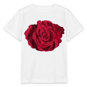Rose rouge - T-shirt bio MINI CREATOR Stanley/Stella Enfant - blanc - Devant - Maike (125cm)