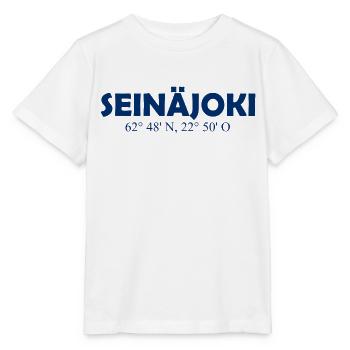 Seinäjoki - Finlande - Coordonnées - Longitude - T-shirt bio MINI CREATOR Stanley/Stella Enfant - blanc - Devant - Maike (125cm)