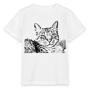 chat noir chat chaton doux cadeau de Noël - T-shirt bio MINI CREATOR Stanley/Stella Enfant - blanc - Devant - Maike (125cm)