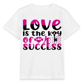 Love is the Key of Success - Stanley/Stella MINI CREATOR Kids’ T-Shirt - white - Front - Maike (125cm)
