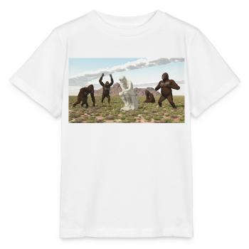 Gorillas with Thinker Sculpture - Stanley/Stella MINI CREATOR Kids’ T-Shirt - white - Front - Maike (125cm)