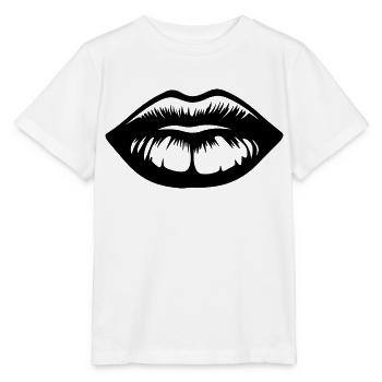 Lèvres, bouche, baisers lèvres - T-shirt bio MINI CREATOR Stanley/Stella Enfant - blanc - Devant - Maike (125cm)