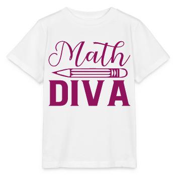 Math Diva, pour toutes les divas qui aiment les mathématiques - T-shirt bio MINI CREATOR Stanley/Stella Enfant - blanc - Devant - Maike (125cm)