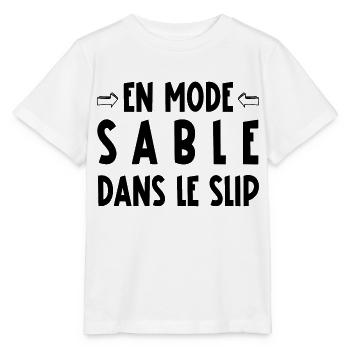 En mode sable dans le slip - T-shirt bio MINI CREATOR Stanley/Stella Enfant - blanc - Devant - Maike (125cm)