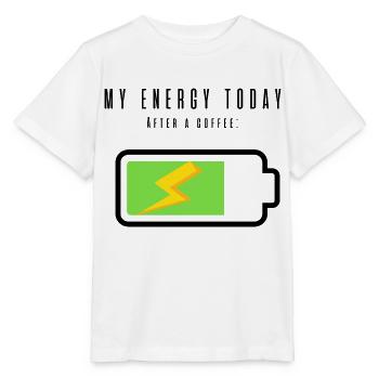Rechargeable Battery with Coffee | Coffee Lovers - Stanley/Stella MINI CREATOR Kids’ T-Shirt - white - Front - Maike (125cm)