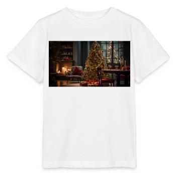Christmas Scene with a Christmas Tree - Stanley/Stella MINI CREATOR Kids’ T-Shirt - white - Front - Maike (125cm)