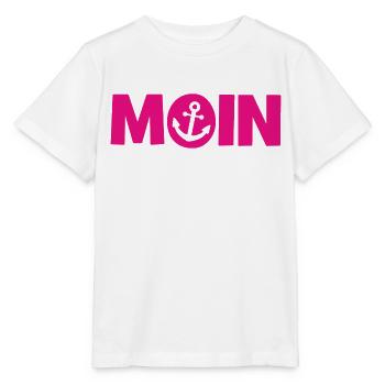 Moin - Guten Morgen - Nordsee - Ostsee - Anker - Stanley/Stella Kinder T-Shirt MINI CREATOR  - Weiß - Vorne - Maike (125cm)