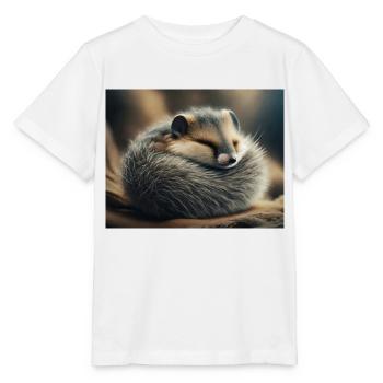 Niedliche Tiere im Winterschlaf – Siebenschläfer - Stanley/Stella Kinder T-Shirt MINI CREATOR  - Weiß - Vorne - Maike (125cm)