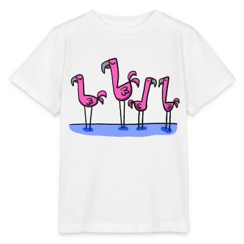 four flamingos - Stanley/Stella MINI CREATOR Kids’ T-Shirt - white - Front - Maike (125cm)