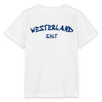 Westerland - Sylt - Mer du Nord - Ancre - Mouette - Île - T-shirt bio MINI CREATOR Stanley/Stella Enfant - blanc - Devant - Maike (125cm)